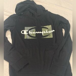 Champion Black Athletic Thin Hoodie Boys Medium